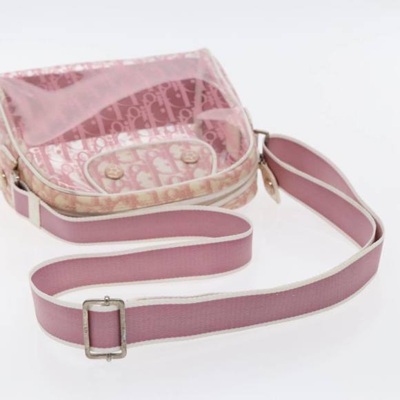 Christian Dior Trotter Canvas Shoulder Bag Clear Pink Silver Auth ki5020 - Picture 7 of 16
